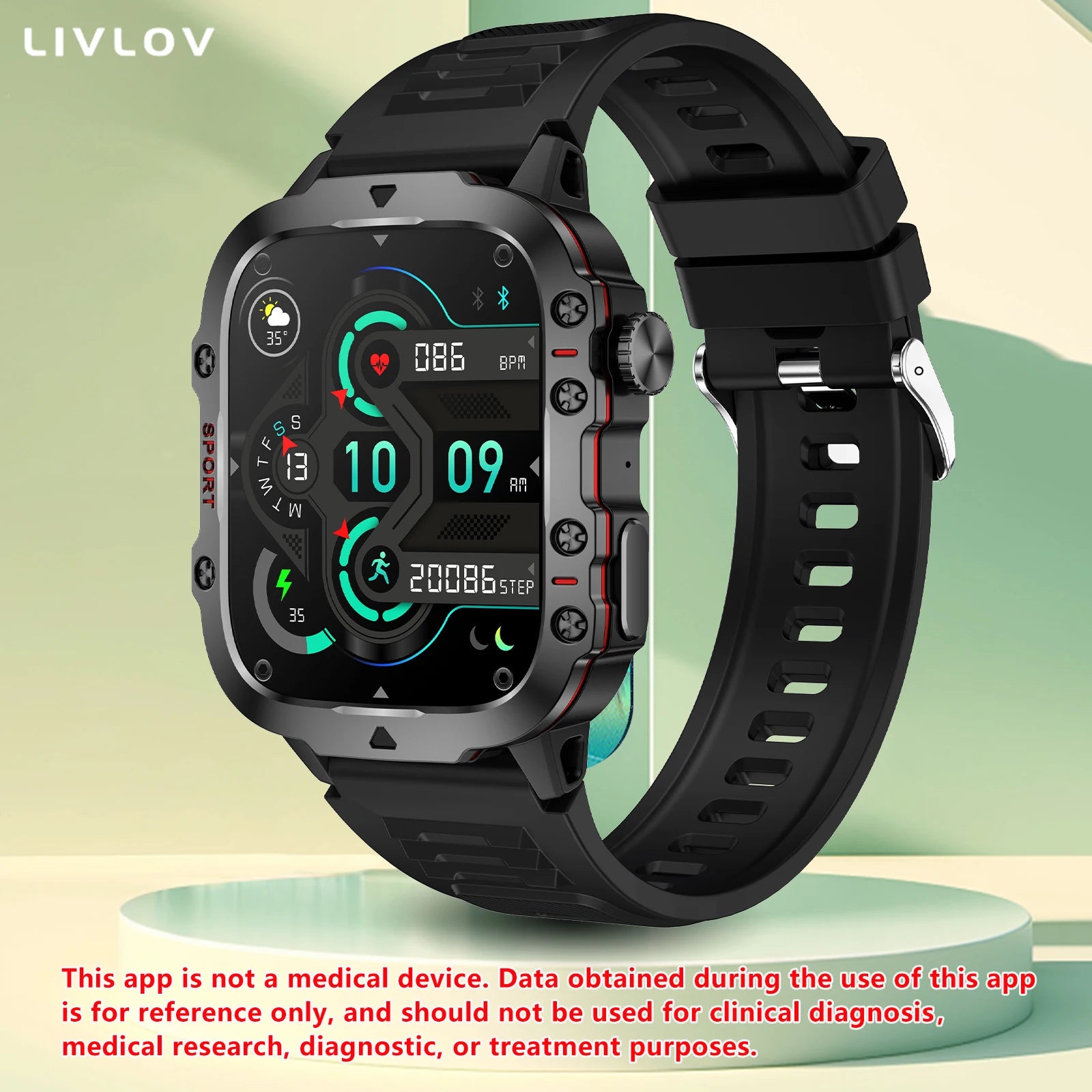 AI Voice Assistant Smart Watch, 1.96'' HD Screen Activity Trackers with 100+Sports/ Bluetooth Call/ SMS Alerts/ Flashlight