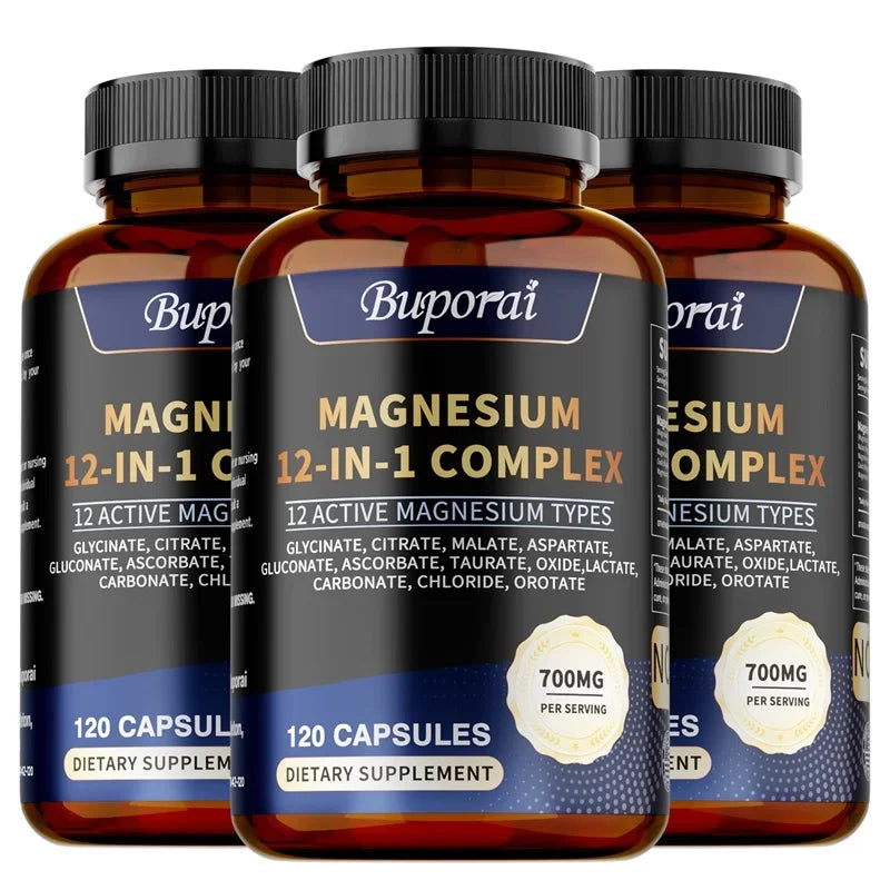 Magnesium Complex Capsules - Bone & Heart, Glycine, Citrate, Malate, Aspartate, Gluconate, Ascorbate, Taurine