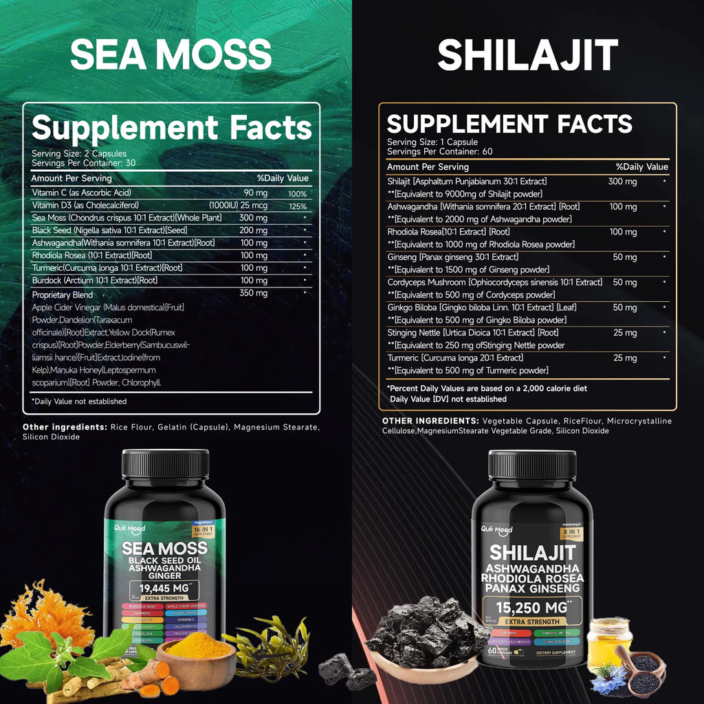 Sea Moss and shilajit Bundle 120 capsule
