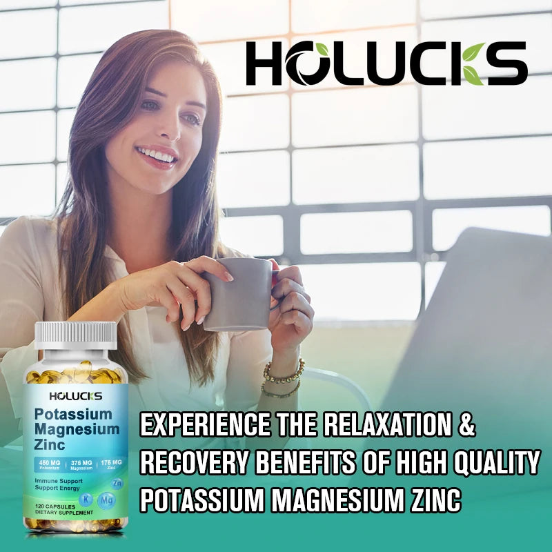 Potassium Magnesium Supplement 1000mg, Relieve Leg Cramps, Improve Muscle, Bone and Heart Health, Regulate Sleep