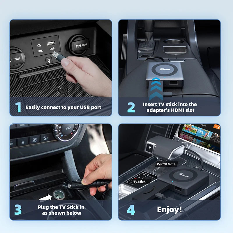 Car TV Mate Wired to Wireless CarPlay Adapter Android Auto HDMI Multimedia Video Converter