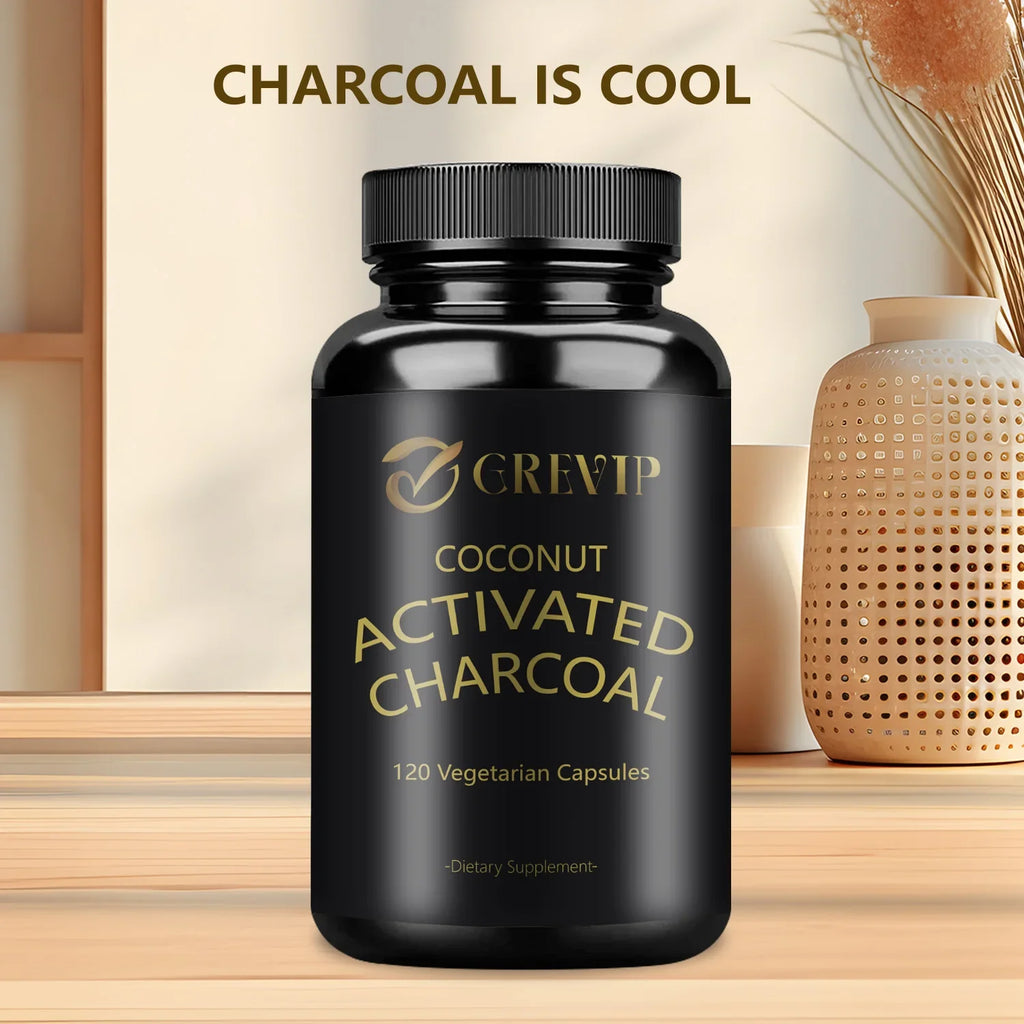 Activated Coconut Charcoal - Helps Maintain Healthy Digestion - 120 Capsules