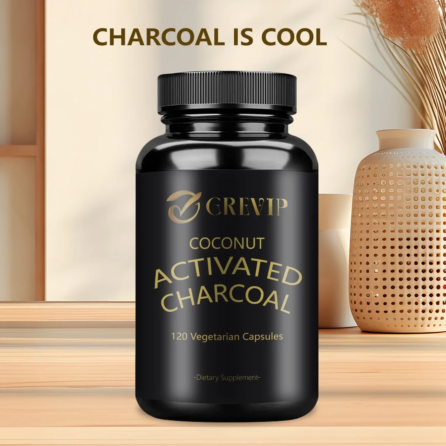 Activated Coconut Charcoal - Helps Maintain Healthy Digestion - 120 Capsules