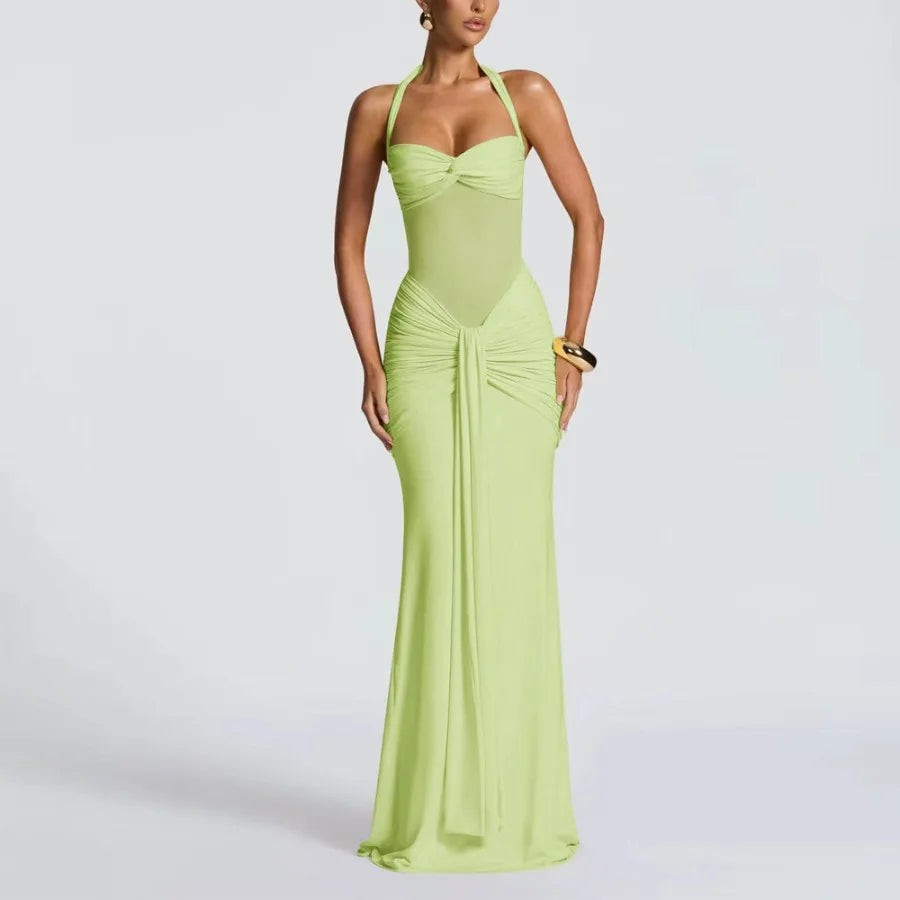Europe and America 2026 new women's clothing temperament pleated streamer evening dress