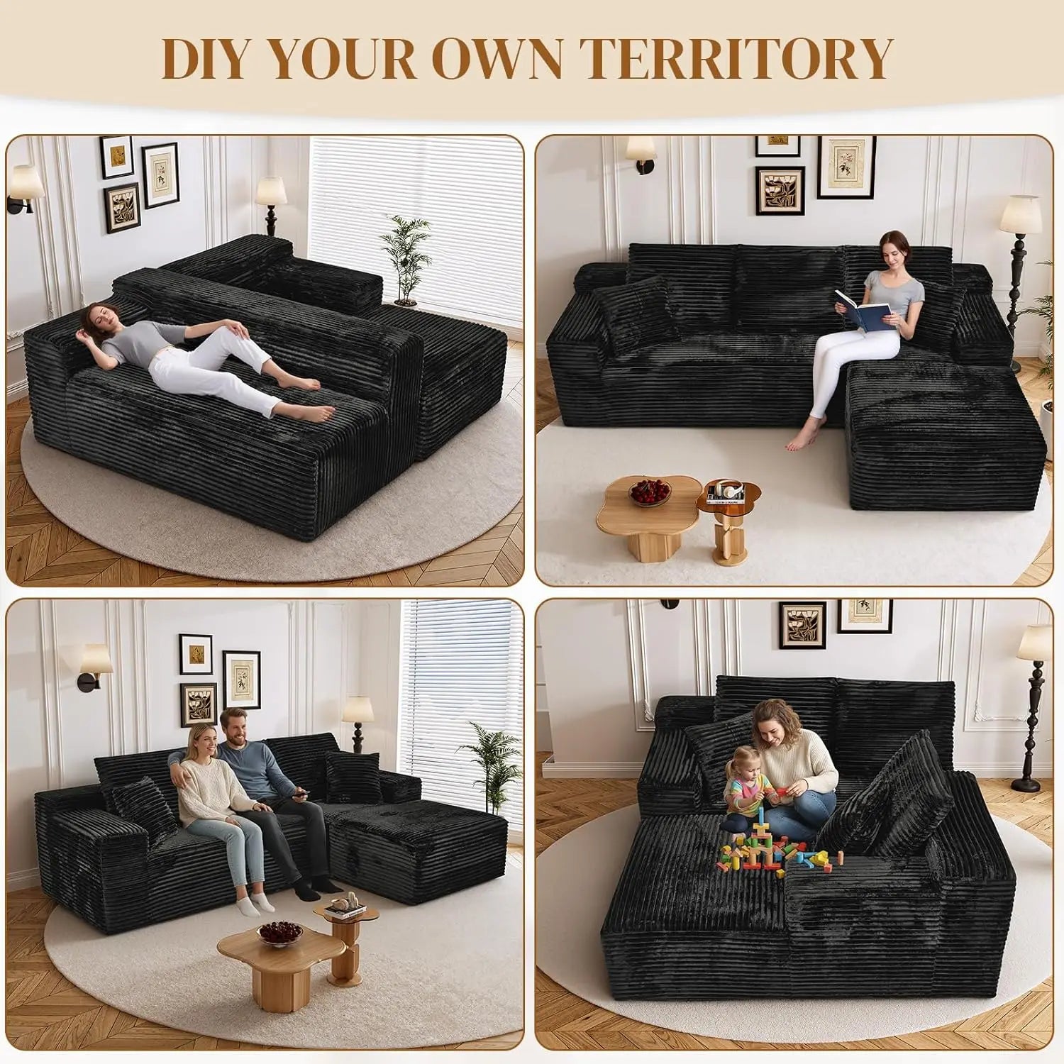 Boneless Cloud Sectional Couches for Living Room