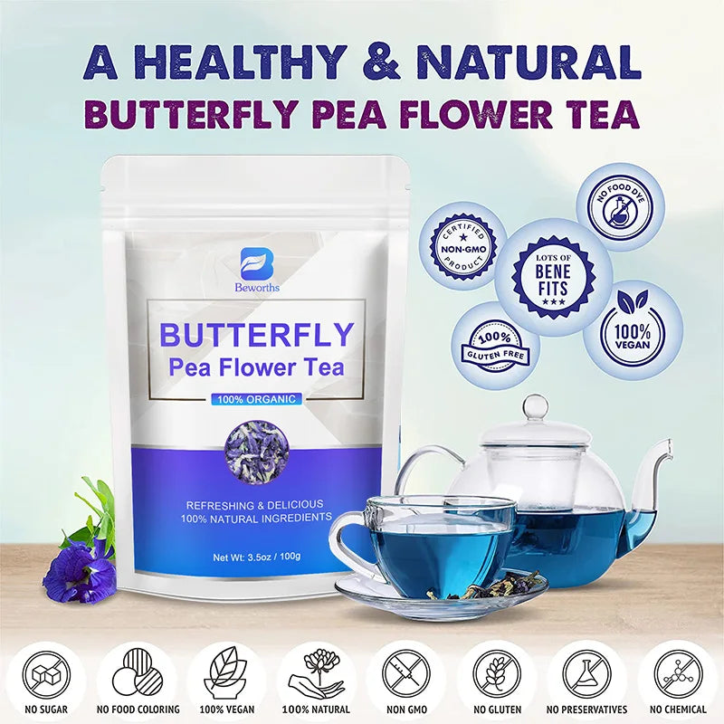 Natural Butterfly Herb Extract Enhances Immunity, Rich in Vitamin C and E Antioxidant Supplements for Beauty