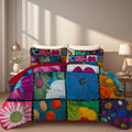 Floral Printed Quilt Set, Cal King, Durable, Breathable and Unique Summer Bedding Set, Including 1 Quilt, 1/2 Pillowcase