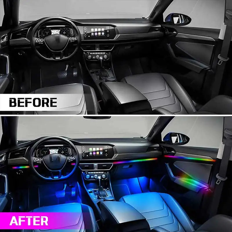 Dreamcolor Acrylic Interior LED Lights With Wireless APP, RGB 10 With 1,  593 LED Fiber Optic Ambient Lighting Kit, Soun