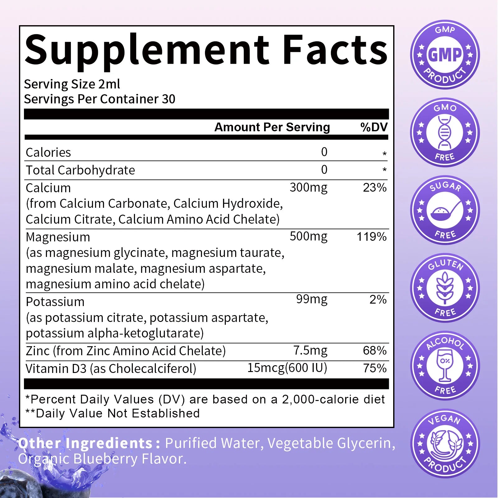 60ML Potassium Magnesium Supplement Liquid - Magnesium Complex & Potassium 99mg,Calcium, Vitamin D3, Zinc