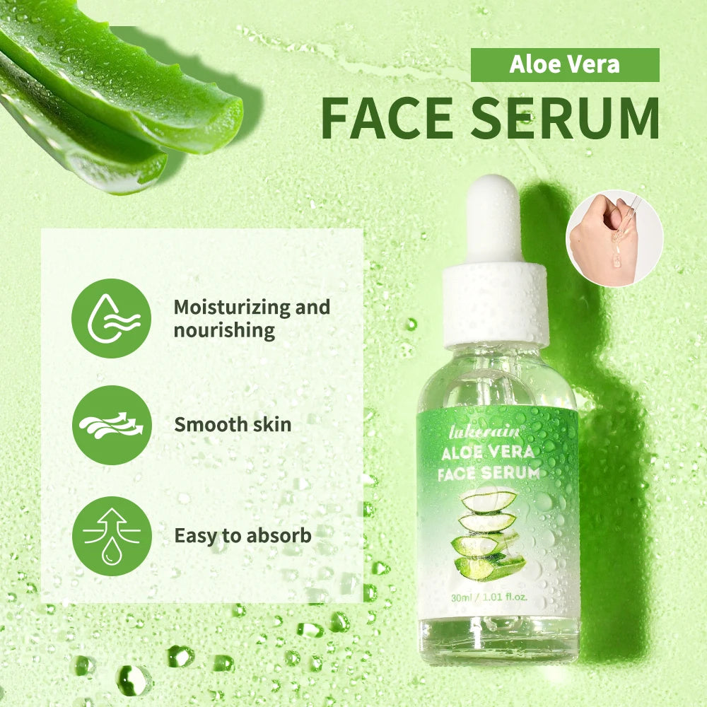 Aloe Vera Skin Care Set Deep Hydration Smooth Delicate Skin Fast-absorbing Formula Cleanser Toner Serum Lip Blam Kit