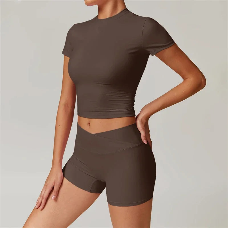 Yoga Set 2 Piece Sport Outfit for Woman Sportswear Fitness Suit Flared Leggings Underwear Gym Sets Workout Tracksuit