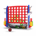 4-in-1 Giant Connect Game Set Adjustable Height, Basketball Hoop, Ring Toss and Net Jumbo Outdoor