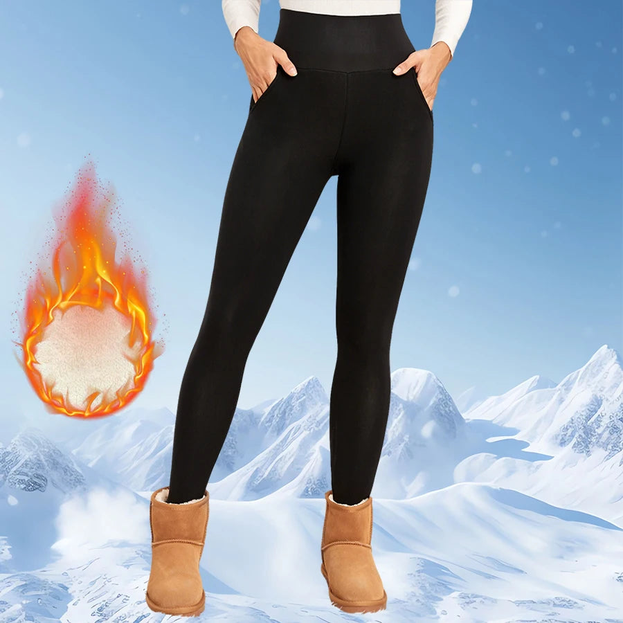 Fleece Women Leggings Thick winter Pants High-Waisted Thermal Tights Tummy Control