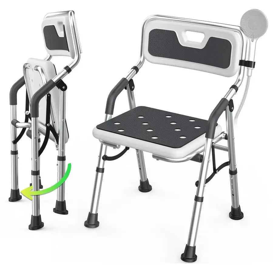 Shower Chair for Inside Shower with Arms and Back, Shower Chair for Elderly