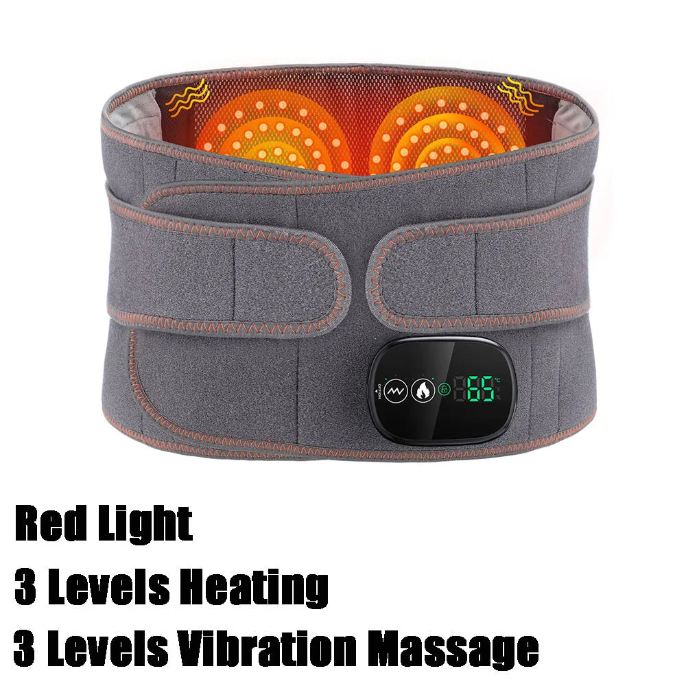 Infrared Heating Waist Massager Electric Belt Vibration USB Charge Red Light