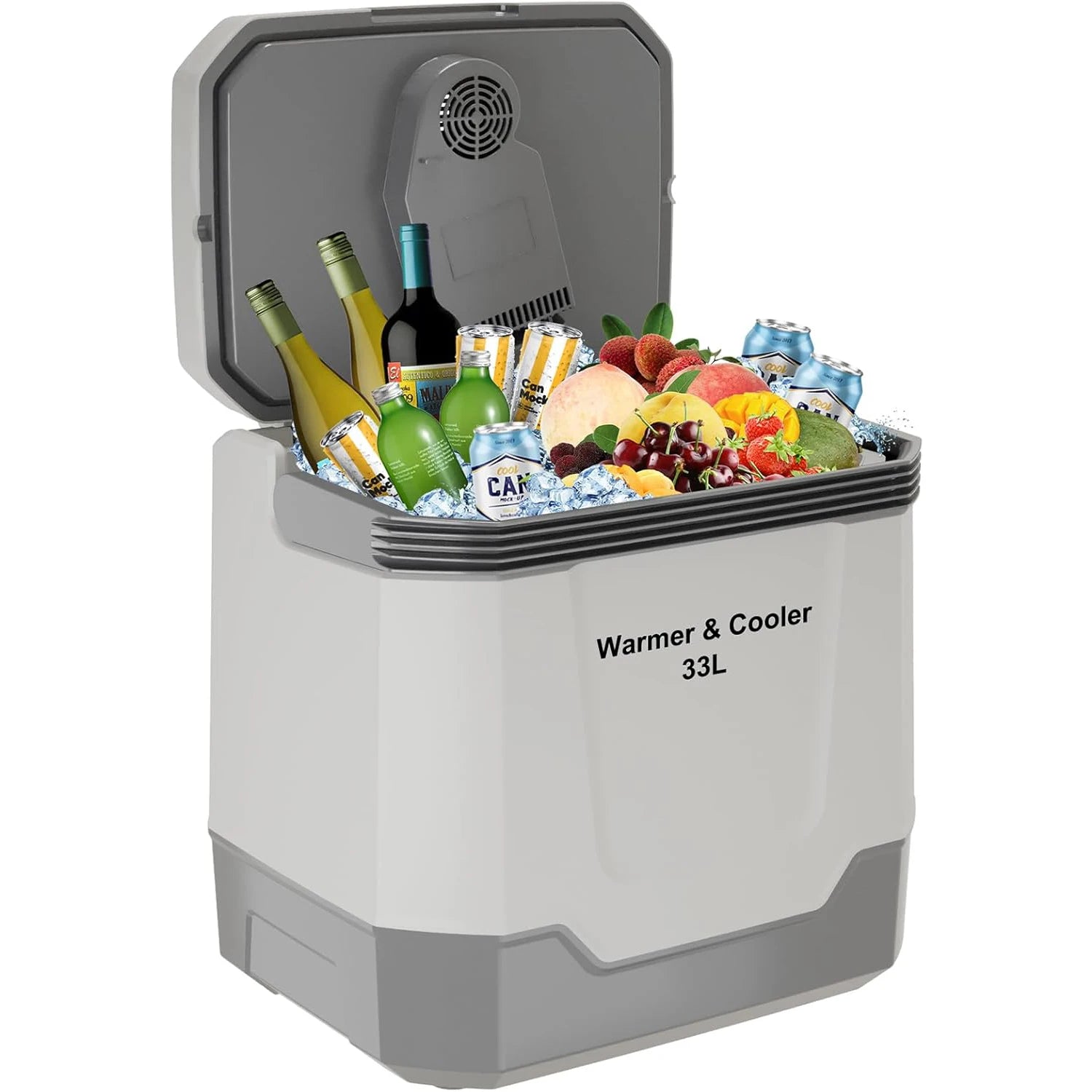 35 QT (33 L) Electric Cooler and Warmer Portable 12V Car Fridge/Freezer with Auto-Lock Handle 110V AC Home Power Cord