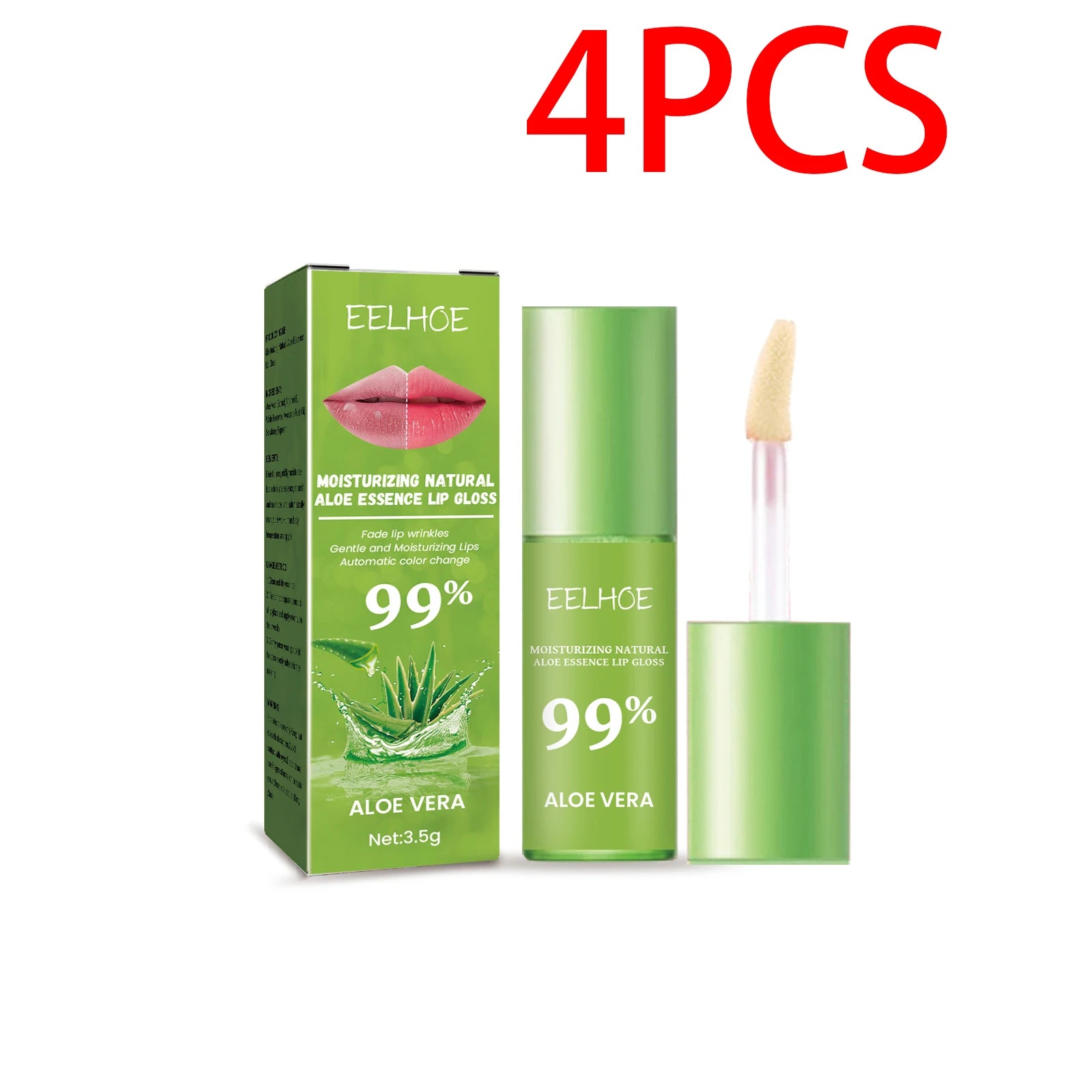 Lip gloss Moisturizing Natural Aloe Essence Lip Gloss Color Portable Waterproof Long Lasting Lips Care Lipstick