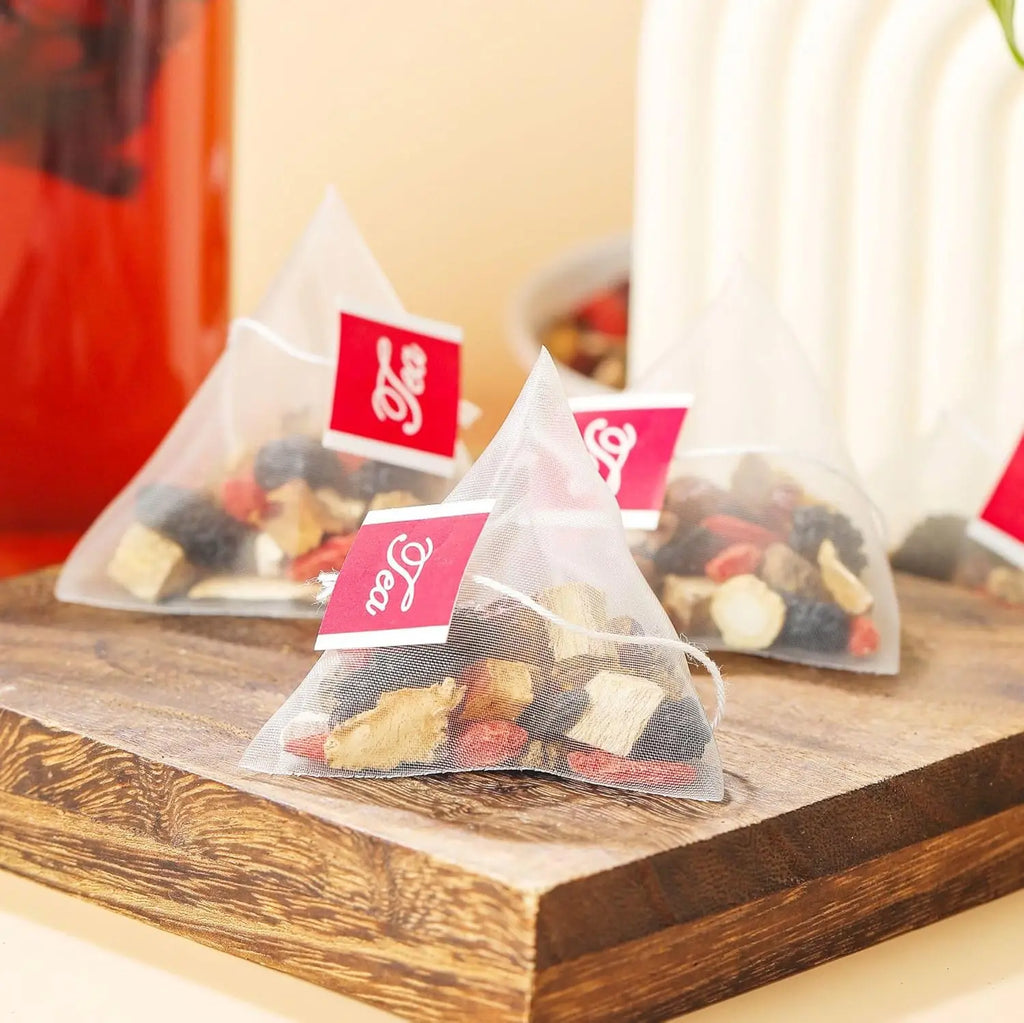 Ginseng Five Treasure Tea Natural Energy Boost Immune Support Herbal Wellness Traditional Organic Blend Tea Daily Vitality