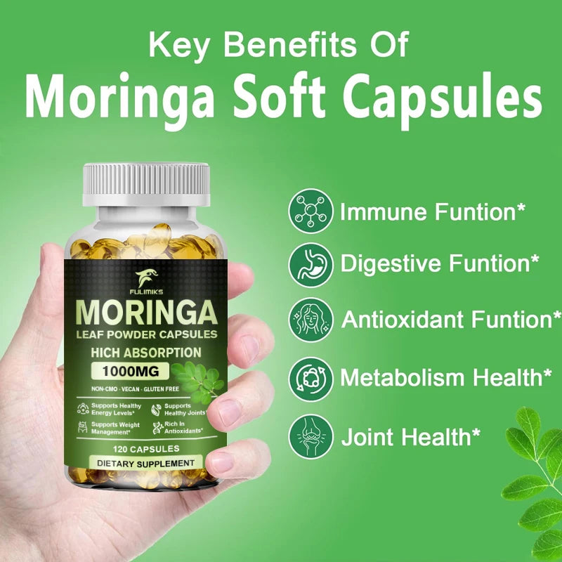 Pure Moringa Leaf Powder Supplement Energy, Metabolism and Immune Support,Weight Management, Non-GMO