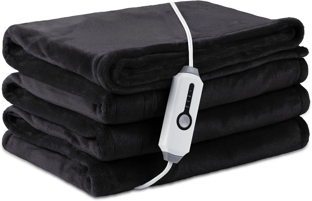 Full-Size Electric Heated Blanket, 72x84 Inches, Breathable Flannel with Over-Heat Protection, 4 Heat Levels & Auto Shut Off