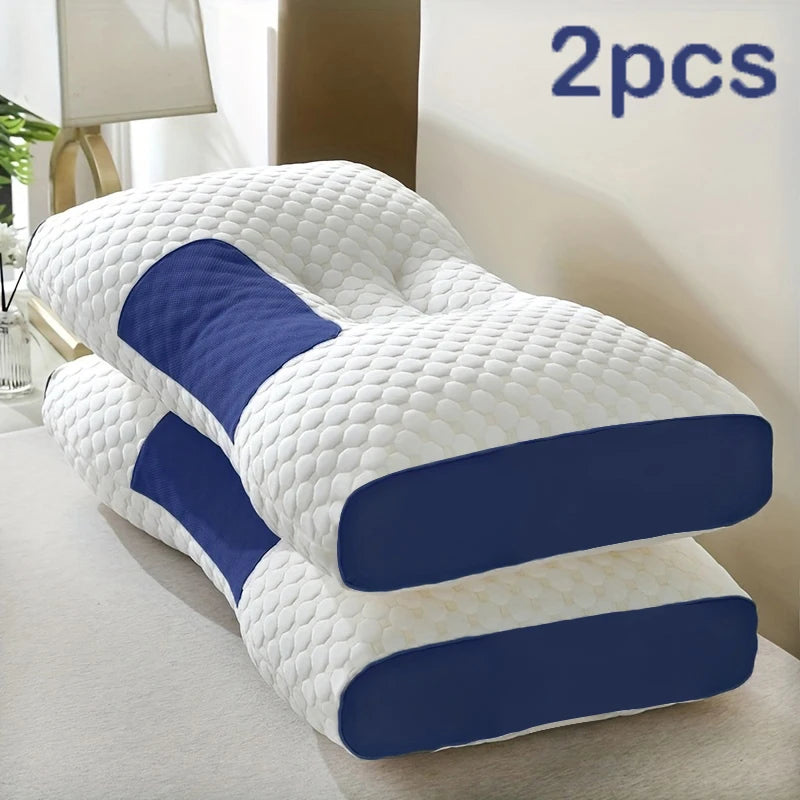 2pcs Massage Neck Pillows Adjustable Ergonomic Orthopedic Contour Support, High-Quality Pillow Core