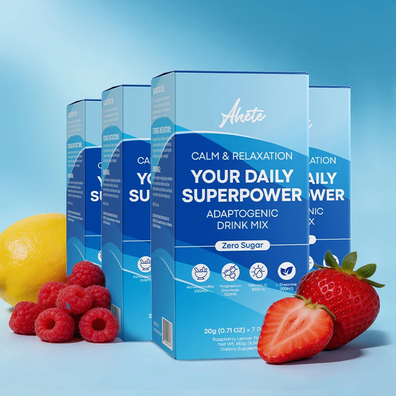 Drink Mix Powder with Ashwagandha, Magnesium, L-Theanine - Stress Relief, Calm Focus, Sleep Support,Sugar-FREE
