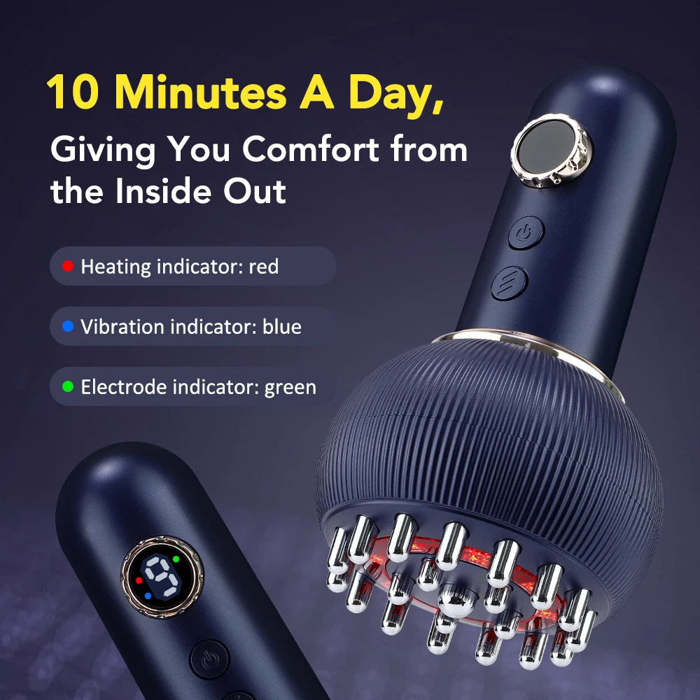 Electric Meridian Body Massage Brush Lymphatic Drainage Microcurrent Anti Cellulite Physiotherapy Apparatus