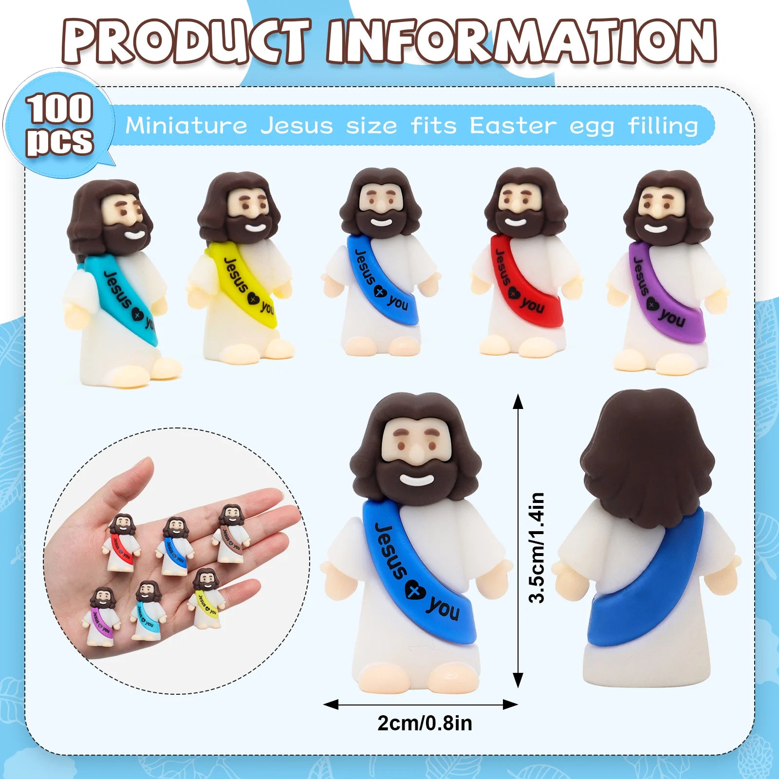 100pcs Small Jesus Decorations Jesus Statues Desktop Decorations