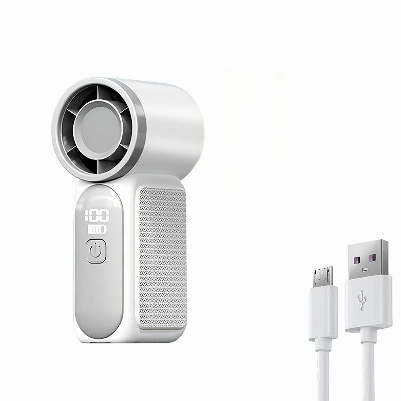 High-Speed Mini Handheld Small Fan, 100-Speed Small Wind Cannon USB Charging Battery Life Turbine