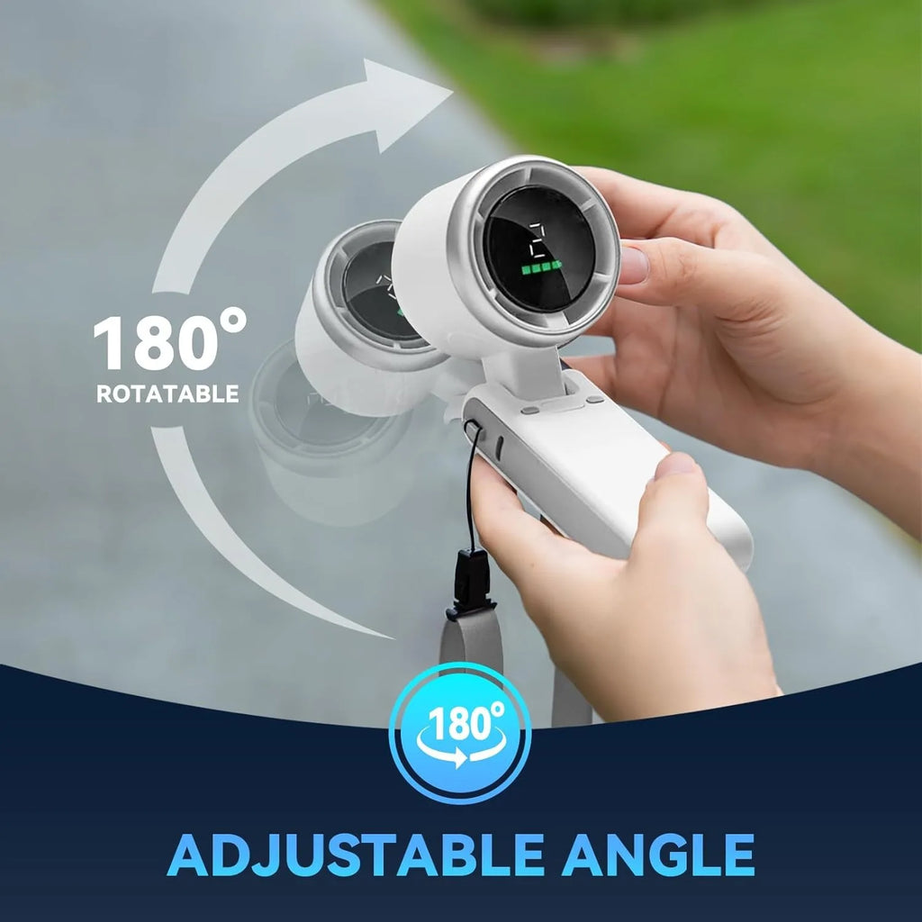 4000mAh Portable Handheld Turbo Fan 180° Angle Adjustable Strong Powerful Wind Rechargeable