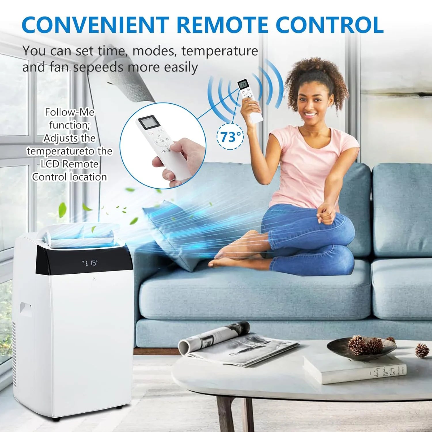 14000 BTU Portable Air Conditioners, 3-In-1 Free Standing Cooling AC Unit
