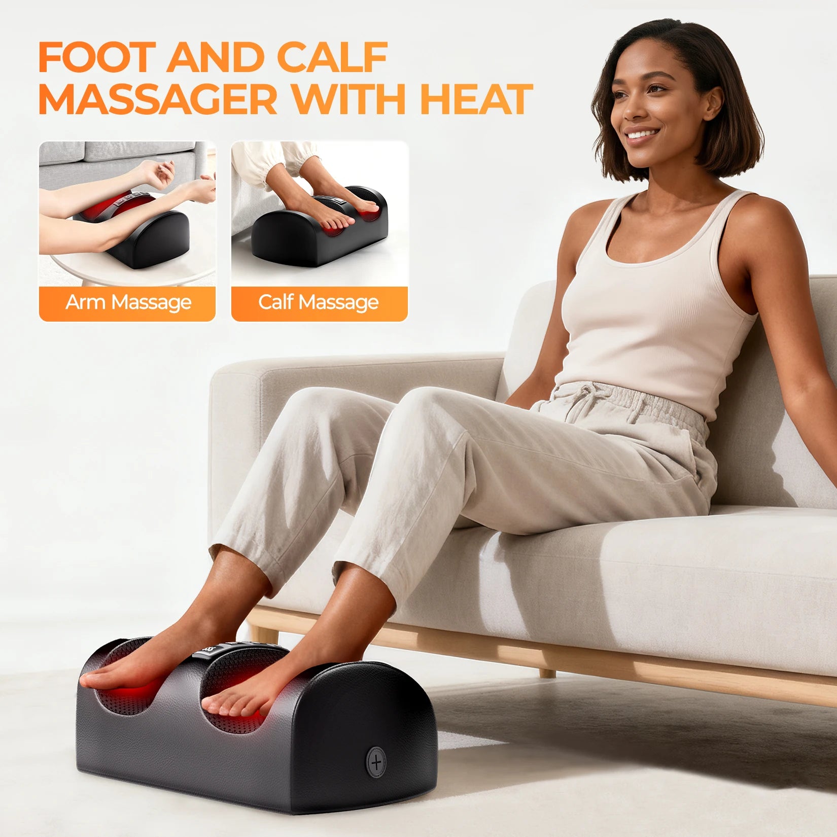 Shiatsu Full Body Massage Mat with Heat, Detachable Massager Pad, 10 Vibrating Motors, 9 Intensity Levels