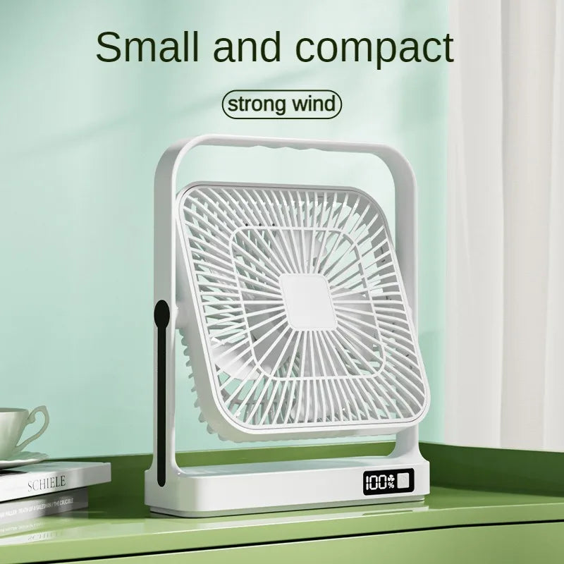 New desktop wall mounted fan, 3600mAh USB ultra long endurance rechargeable battery