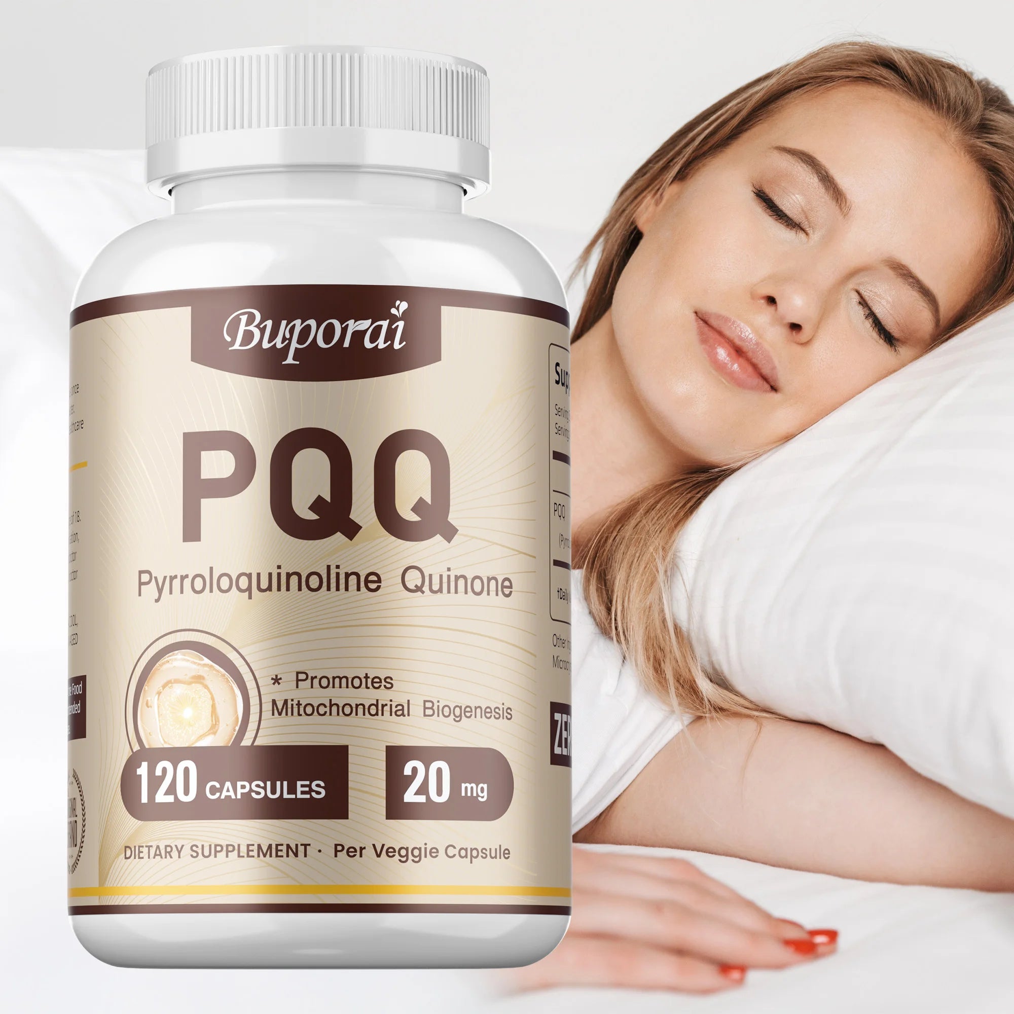 PQQ - Mitochondrial Support, Improve Sleep, Heart Health, Cognitive Function - 120 Capsules