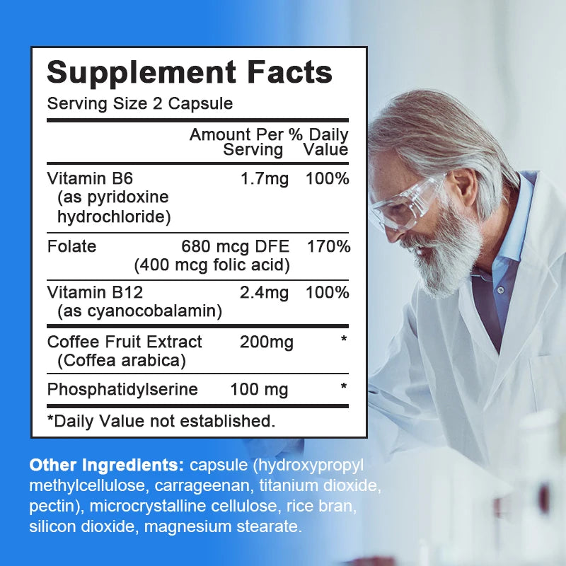 Phosphatidylserine Capsule for Memory and Focus Smarter Brain Health Nootropics Supplement
