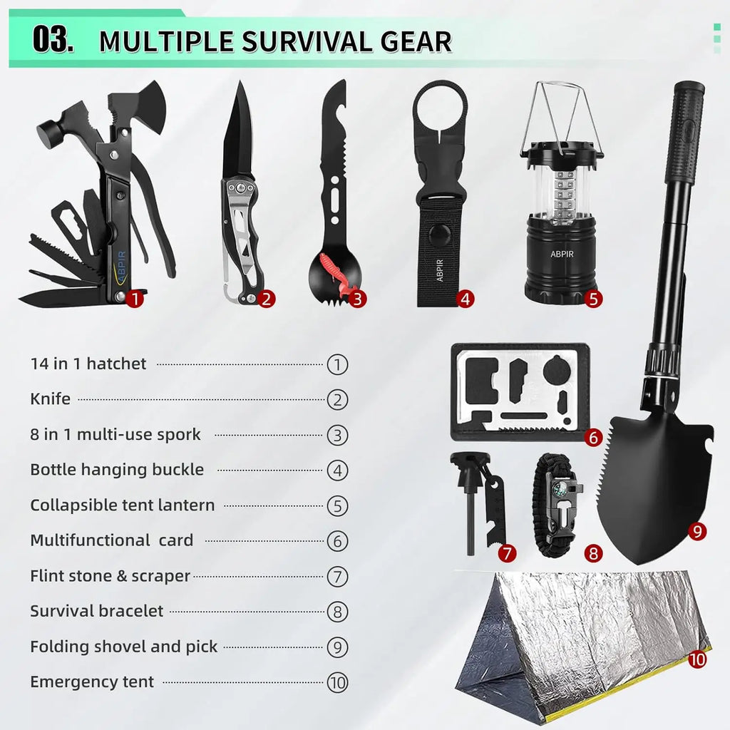 171PCS Survival First Aid Kit with Emergency Tent, Gear