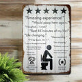 1PC Tin Sign 5-Star Bathroom - Funny Toilet Review For Bathroom/Game Room, 8x12 Inches/20x30 Cm