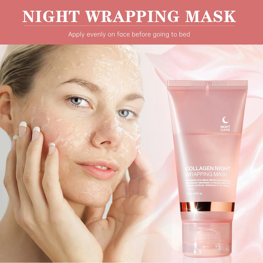 Face Mask Collagen Night Wrapping Mask Elasticity Hydration Reduces Sagging Dullness  75ml