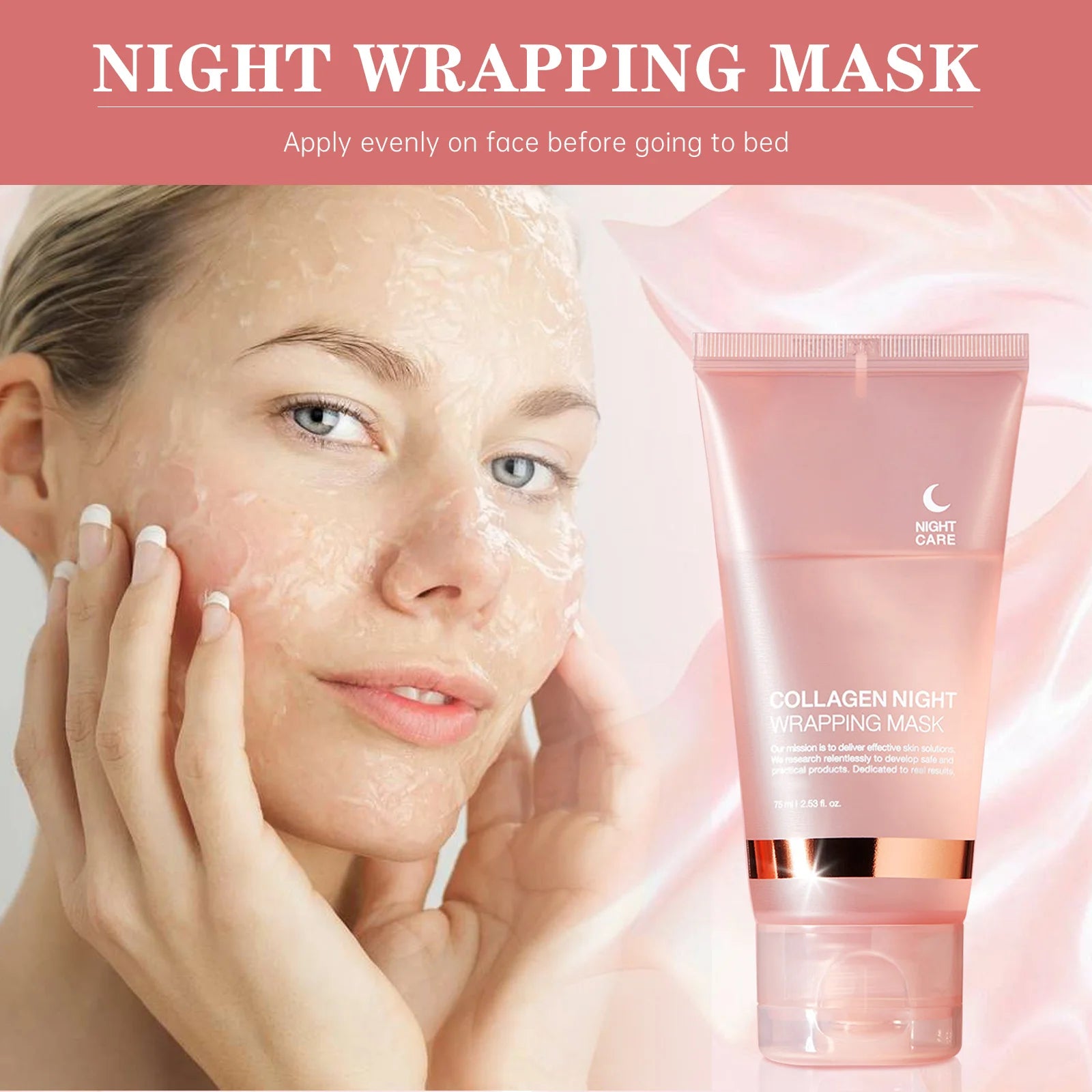 Face Mask Collagen Night Wrapping Mask Elasticity Hydration Reduces Sagging Dullness  75ml
