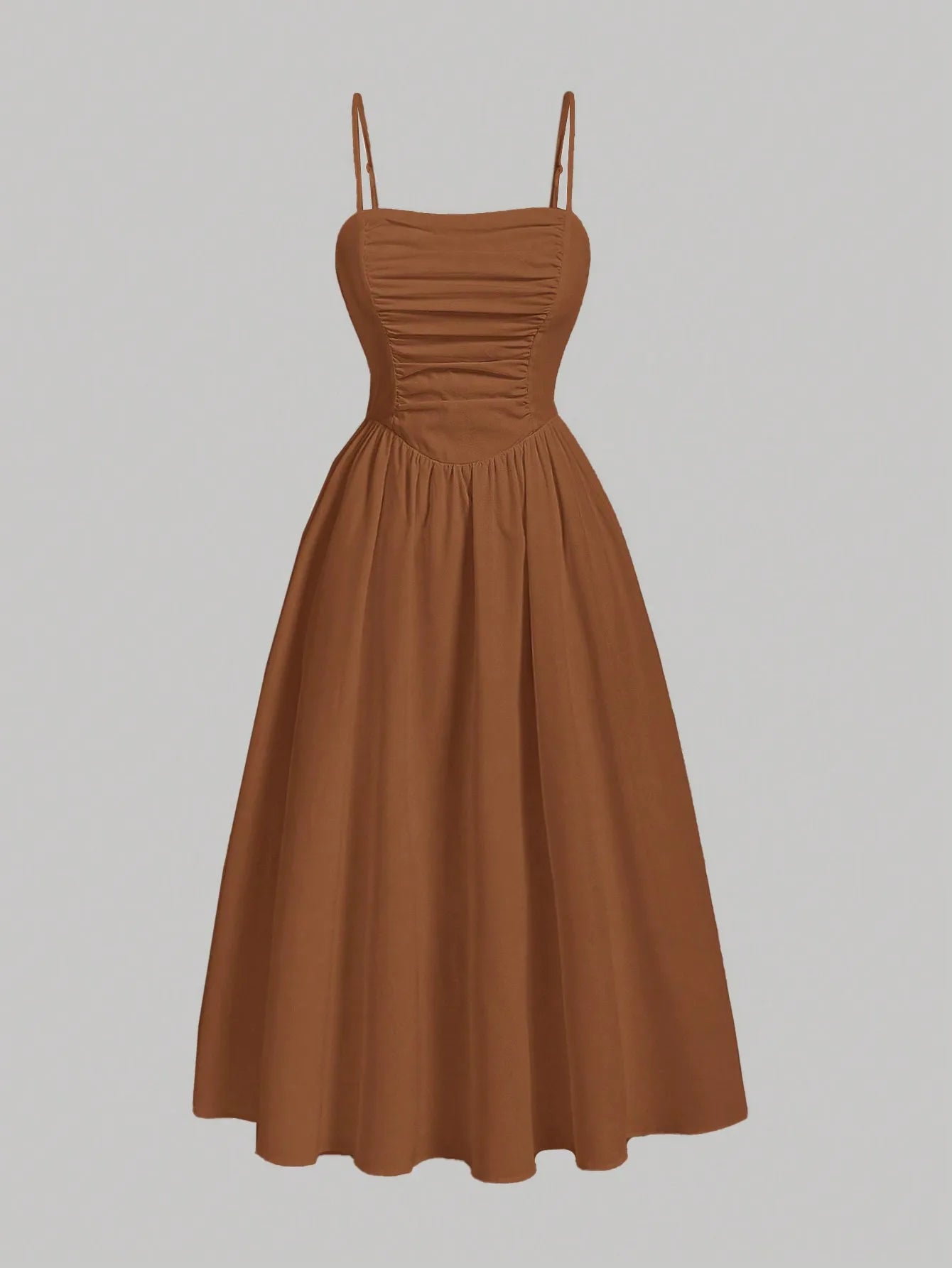 Elegant Floral Print Pleated Midi Slip Dress For Women Spring Summer