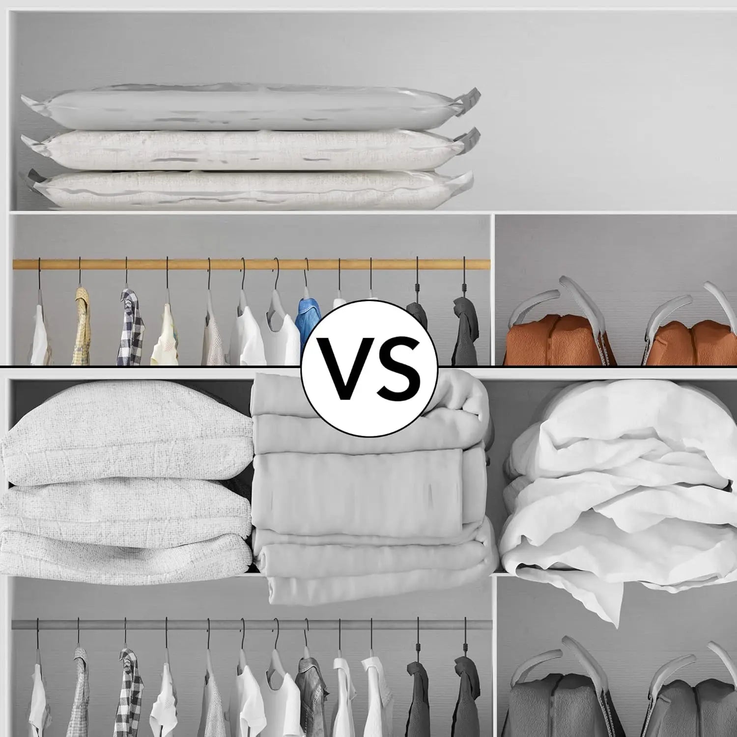 Vacuum Storage Bags 3 Pack, Space Saver Compression Bags for Comforters
