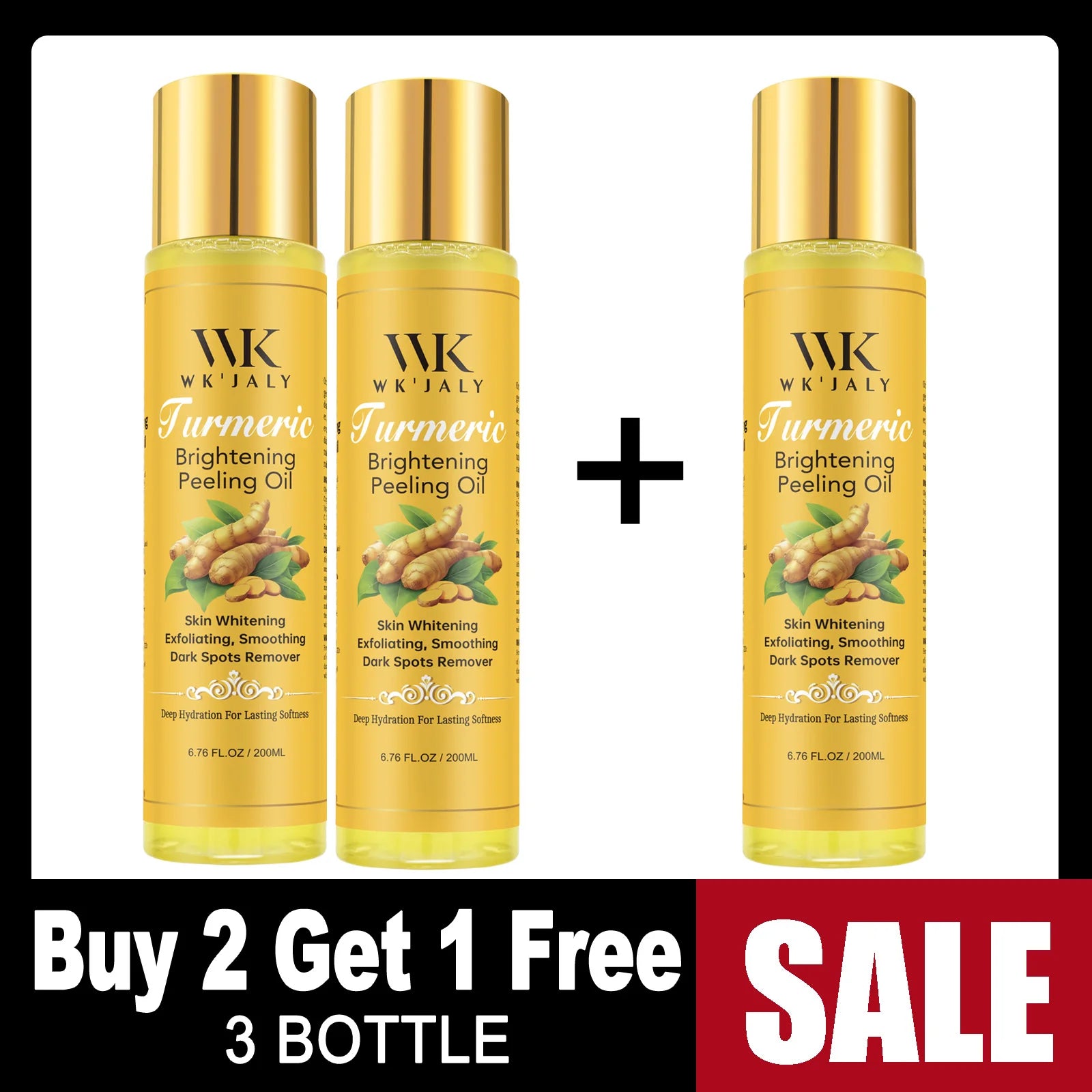 Turmeric Brightening Peeling Oil, Exfoliation, Remove Dark Spots, Whitening, For Face, Body, Hand, Feet, All Skin Types