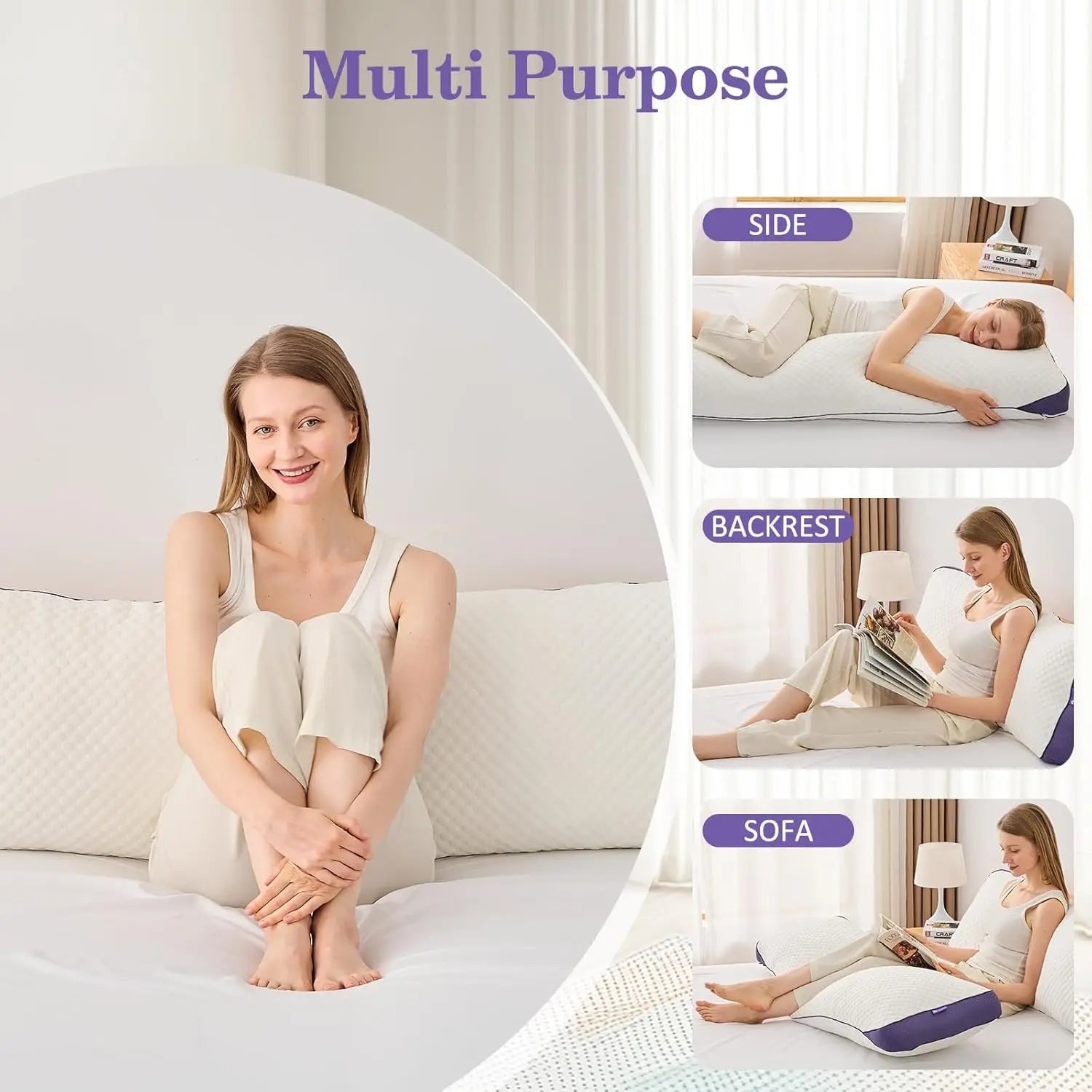 Adjustable Cooling Memory Foam Body Pillow with Washable Cover, Full Support for Side Sleepers, Back & Leg Comfort