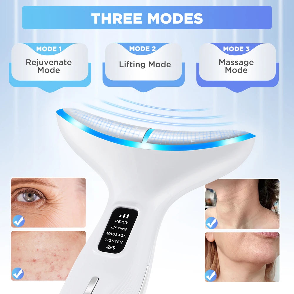 3 Massage Modes Microcurrent Neck Beauty Device Face Lifting Firming Massage