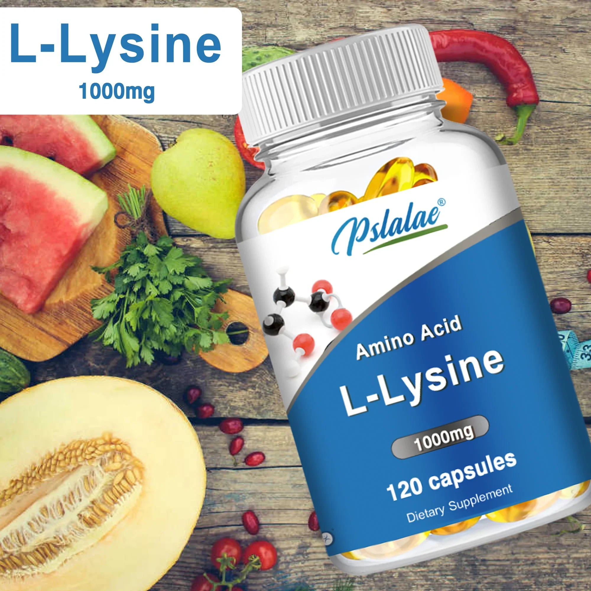 L -lysine - Boosts Metabolism and Energy Production,Supports Collagen Synthesis, Skin Support - 120 Capsules