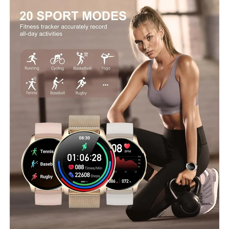 Smart Watch, Fitness Tracker for Android and iOS Phones Waterproof Smartwatch with 1.32" HD Full