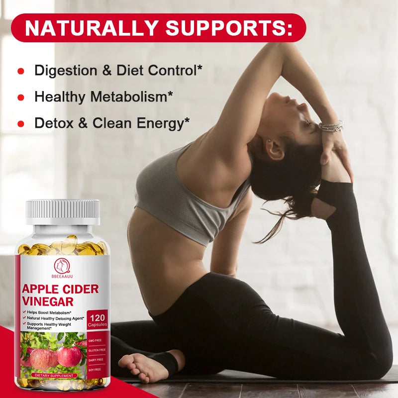 Apple Cider Vinegar Capsules for Male and Female Fat Burners and Appetite suppressants Support Weight and Gut Health