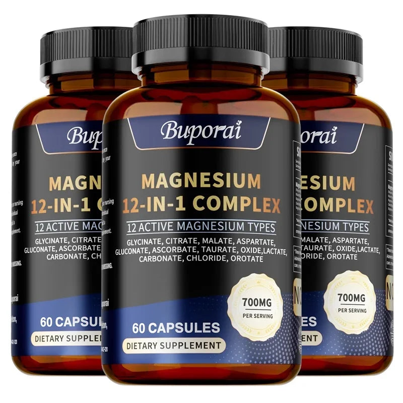 Magnesium Complex Capsules - Bone & Heart, Glycine, Citrate, Malate, Aspartate, Gluconate, Ascorbate, Taurine