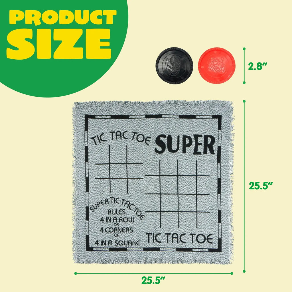 3-in-1 Vintage Giant Checkers Tic Tac Toe Game