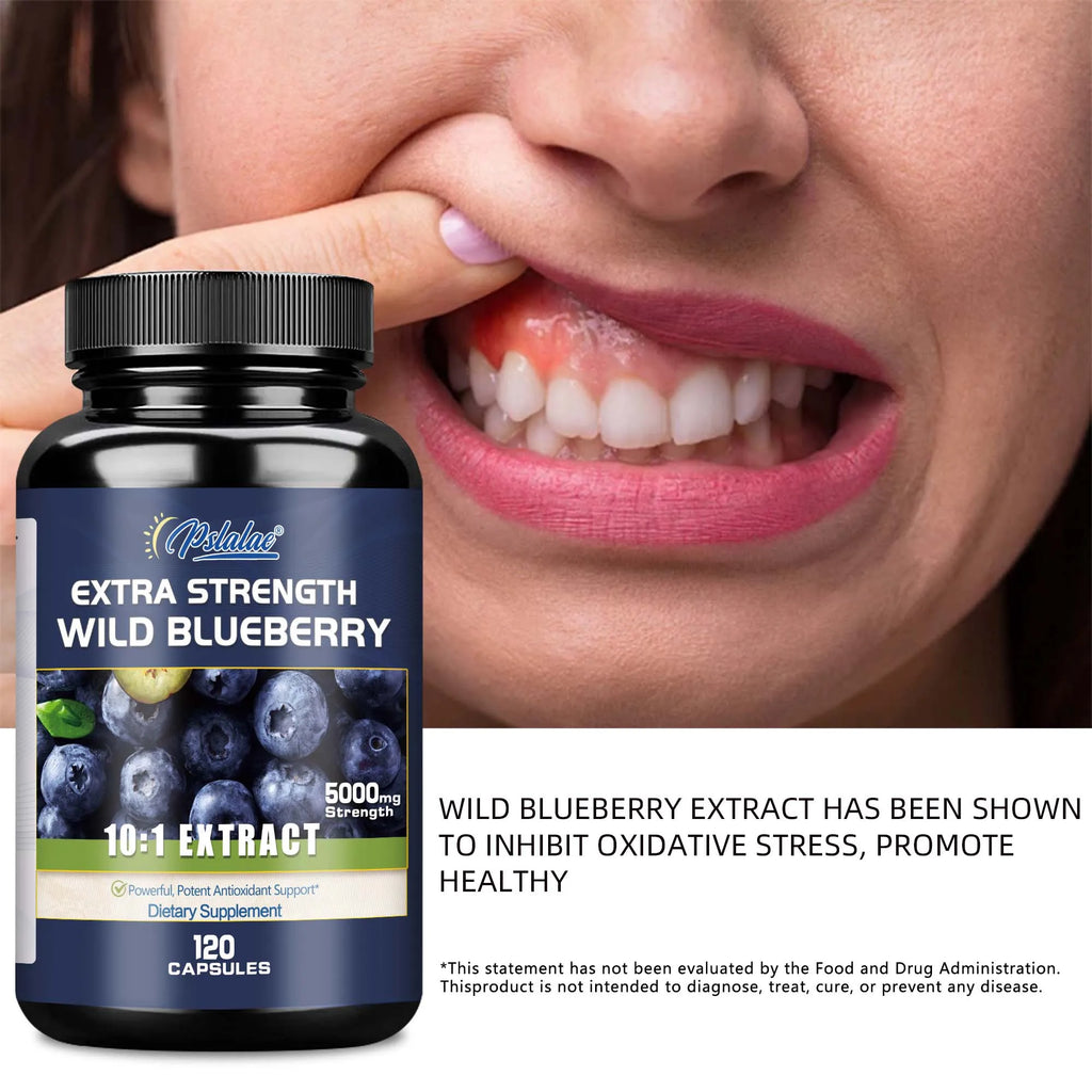 Wild Blueberry Capsules - Eyesight Improvement Eye Dry Fatigue Relief Myopia - 120 Capsules